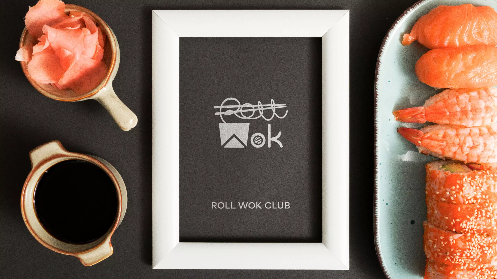 Разработка логотипа суши-бара «Roll Wok Club» в Десногорске