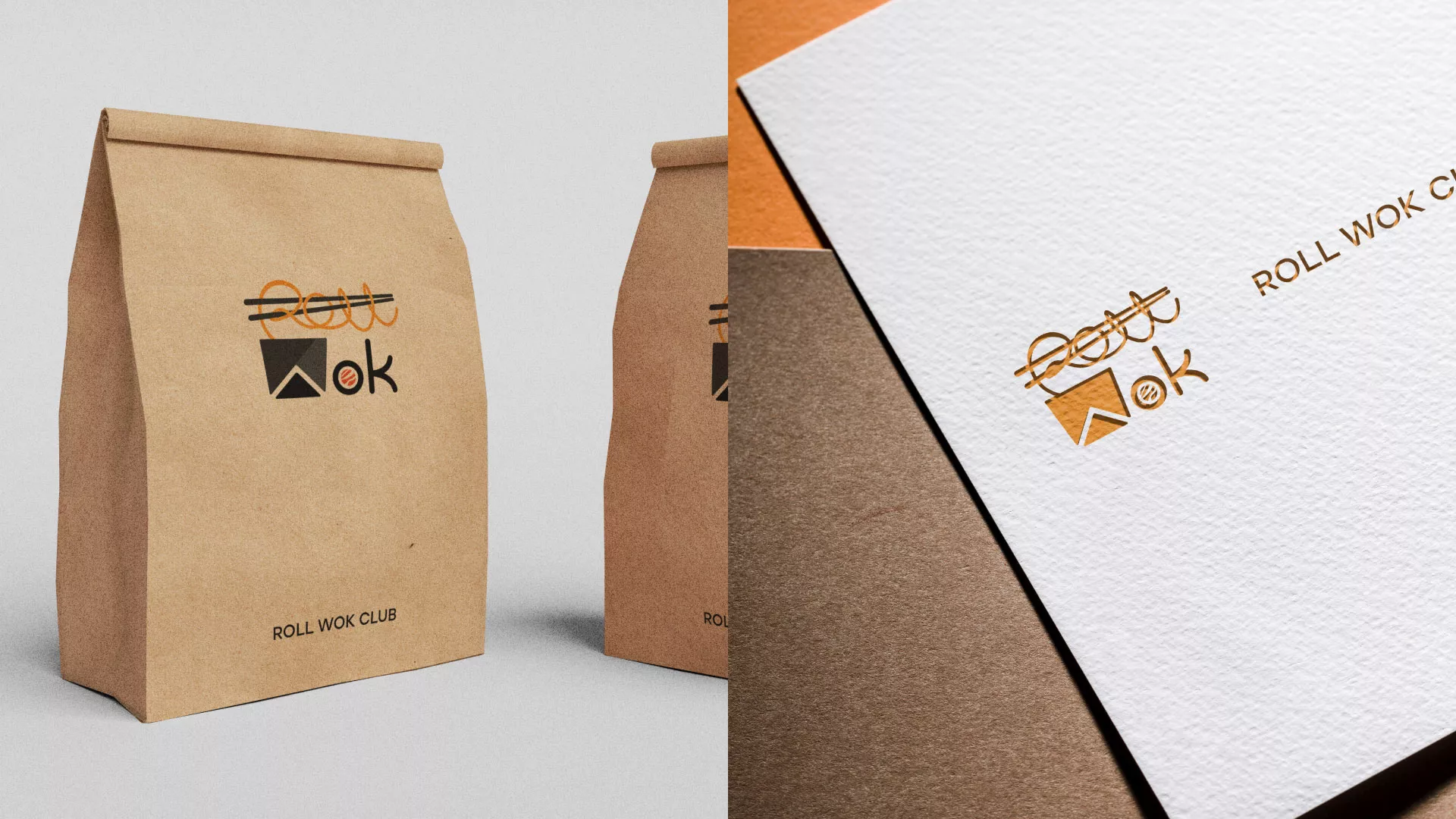 Разработка логотипа суши-бара «Roll Wok Club» в Десногорске