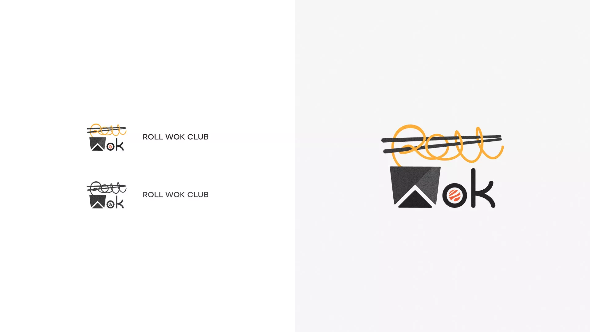 Разработка логотипа суши-бара «Roll Wok Club» в Десногорске